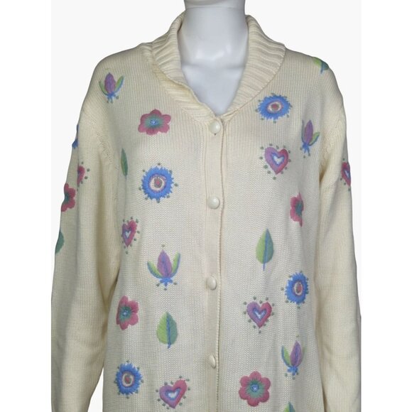 Vtg Bob Mackie Womens Small 42" Chest Oversized Knit Cardigan Sweater New - Picture 1 of 11